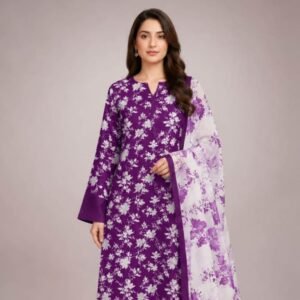 Design Stock 3 Piece Printed Lawn Suit – Article 1505